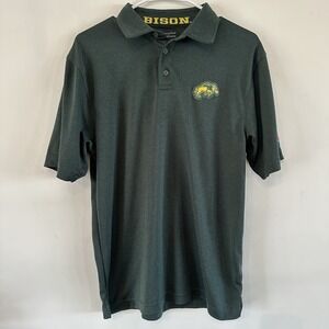 Men's NDSU Bison Green Polo Shirt Small Champion Embroidered Logo Green